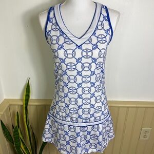 Wimbledon Nautical Tennis Dress S Pickleball Y2K Tenniscore Preppy Athleisure